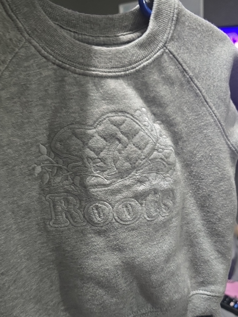Roots Embossed Light Grey Crew Sweatshirt